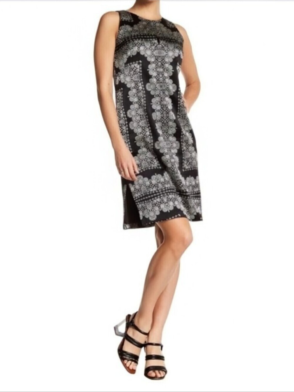 Nanette Lepore Country Lane Silk Shift Dress Baroque Print Quiet Luxury NWT 0